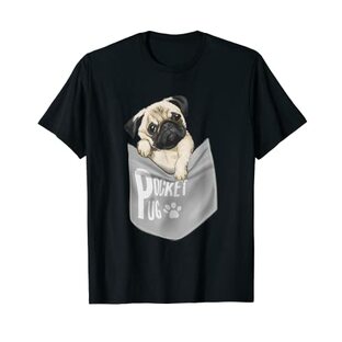 Love Pugs かっこいいポケットパグ Tシャツ ペット 犬 グラフィックデザイン Tシャツの画像