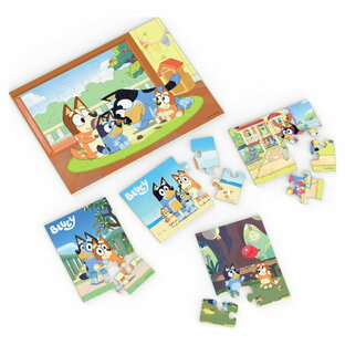 [送料無料] ブルーイ、5つの木製ジグソーパズルとトレイのセット、3歳以上の子供用 [楽天海外通販] | Bluey, 5 Wood Puzzles Jigsaw Bundle with Tray, for Kids Ages 3 and upの画像