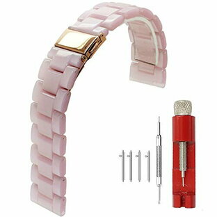 樹脂バンド 20mm 時計バンド ピンク 樹脂製 ブレスレット レディース 腕時計 ベルト 交換ベルト 時計ストラップの画像