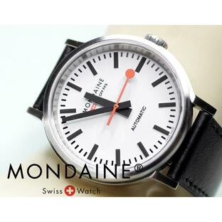 モンディーン MONDAINE 腕時計 自動巻き オートマチック Backlight バックライト 41mmサイズ ブラックレザー MST.4161B.LB 正規品の画像