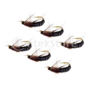 6本のマス釣りハエスカッドエビフライフィッシングフライニンフ昆虫ハエの画像