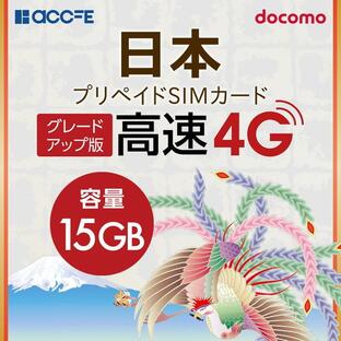 プリペイドSIM docomo 15GB プリペイド SIM card 日本 プリペイドSIMカード SIMカードドコモ マルチカット MicroSIM NanoSIM 携帯電話 使い切り SIMフリー端末の画像