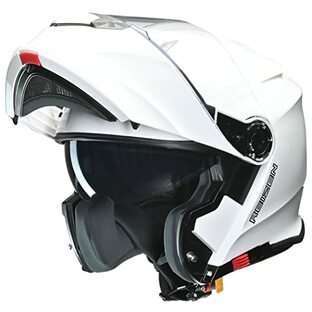 リード工業(LEAD) バイク用 インナーシールド付き システムヘルメット REIZEN (レイゼン) ホワイト Mサイズ (57-58cm未満)の画像
