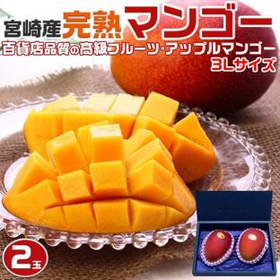 マンゴー 宮崎 完熟マンゴー 3Lサイズ 2個入 完熟アップルマンゴー ギフト 高級果物 希少フルーツ プレゼント 贈答用 母の日 父の日 クール便配送 送料無料の画像