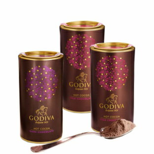 14.5オンス（3個パック）、ココアキャニスター3個セット、ゴディバ ショコラティエ ダークおよびミルクホットココアパウダーキャニスター各種詰め合わせ、3個セット、40.7オンス 14.5 Ounce (Pack of 3), Set of 3 cocoa canisters, Godiva Chocolatier Aの画像