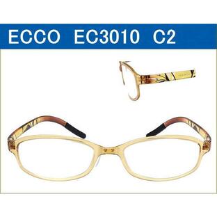 2980円→2480円 激安通販メガネ 【ECCO】 EC3010 C2 クリアライトブラウン／花柄 眼鏡レンズ付きセット価格の画像
