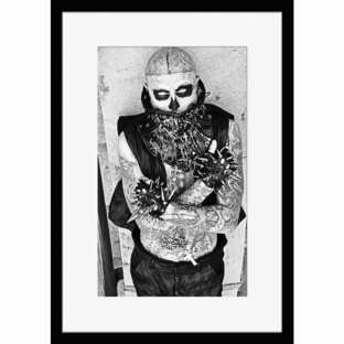 BW:Rick Genest/リック・ジェネスト/Zombie Boy/ゾンビボーイ/刺青タトゥーモデル/モノクロ写真フレーム-2(white mat/ホワイトマット)の画像