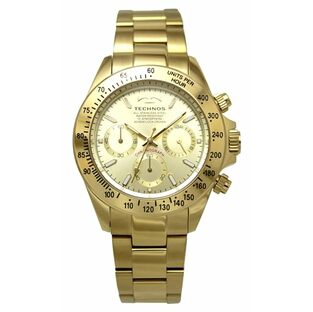 [テクノス] 腕時計 クロノグラフ 10気圧防水 T4C01GG メンズ ゴールドの画像