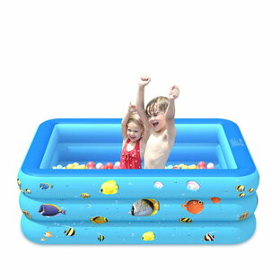 子供用プール 家庭用 ビニールプール 暑さ対策 厚く 室内 室外 漏れ防止 水遊びに大活躍 親子遊び 130x85x50cm 1-2人に適用の画像