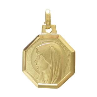ルルドの聖母 メダイ 8角形 オクタゴン ペンダント ゴールドの画像