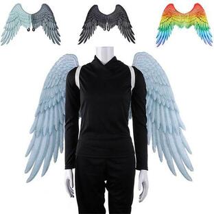 天使の羽 コスプレ道具 羽 翼 wing ウイング ブラック 105cm 堕天使 妖精 悪魔 手作り ハロウィン クリスマスの画像