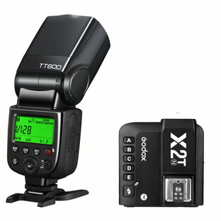 GODOX正規代理GODOX TT600+X2T-N カメラフラッシュストロボ 送信機 スピードライトフラッシュ クリップオンストロボ 2.4G 無線 伝送 トリガー マニュアル発光/TTL発光 ガイドナンバ60の大光量 1/8000sハイスピードシンクロ 5600±200k リモートレリーズ機能 Canon/Nikon/Pentの画像