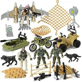 米軍の男性のアクションフィギュアは 子供たちの男の子のための軍事兵器アクセサリーを備えたセットのおもちゃの兵士を再生します 並行輸入の画像