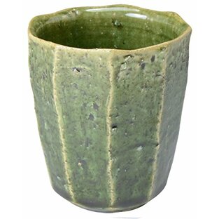 京焼 清水焼 フリーカップ 織部面取 緑 280ml 木野窯 COM624の画像