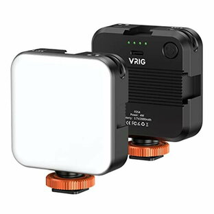 VRIG ビデオライト LED 撮影用ライト ポータブル 撮影照明ライト 2500-7500K 無段階調光 USB充電式 2000mAh 1/4”仕様 CRI95+高演色性 高輝度 2時間以上連続稼働 3つコールドシュー付き 数台併用可の画像