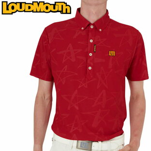 ラウドマウス メンズ ボタンダウン 半袖 ポロシャツ Red レッド 2SS2 ゴルフウェア Loudmouth 派手 MAY1の画像