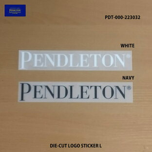ペンドルトン PDT-000-223032 ダイカット ロゴ ステッカー L ホワイト ネイビー ネコポス便対応PENDLETON DIE-CUT LOGO STICKER L WHITE NAVYロゴシールの画像