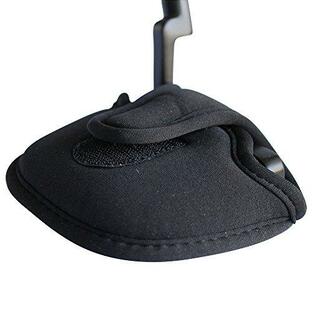 Pacific Golf Club ブラックゴルフパターヘッドカバー 標準サイズ ネオプレン クラブヘッドカバー マレットパターに最適 ほとんどの2ボールパタークラブにフィッの画像
