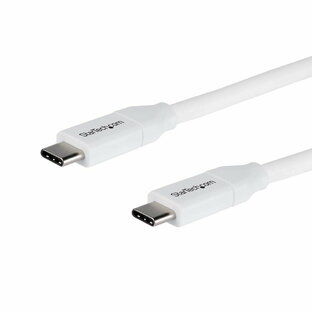 USB 2.0 Type-C ケーブル 2m ホワイト 給電充電対応(最大5A) USB-C/ オス - USB-C/ オス USB 2.0規格準拠 USB-IF認証済み USB2C5C2MWの画像