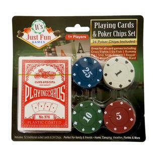 プレイング カード ＆ ポーカー チップ セット レッド Cards & Poker Chips Set おもちゃ トランプ カード カジノ メール便OKの画像