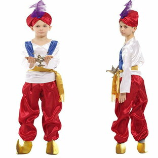 ハロウィン衣装 子供 魔法のランプ コスチューム アラビアン ベリーダンス キッズ用 プリンス 王子様 仮装 パーティー 学校祭 学園祭の画像
