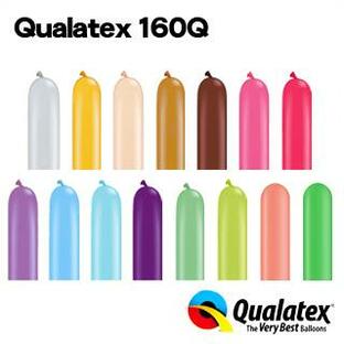 Qualatex Balloon 160Q ファッションカラー 単色 約100入 マジックバルーン ペンシルバルーン クオラテックス バルーン 風船 飾り デコレーションの画像