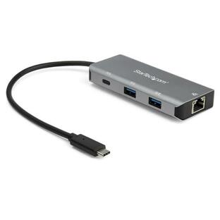 USB-Cハブ StarTech.com 3ポート 有線LANポート 10Gbps 2xUSB-A 1xUSB-C 25cmホストケーブル HB31C2A1CGBの画像