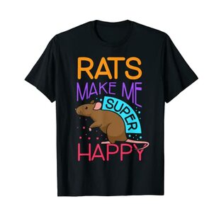 Rats make me super happy - ネズミ Tシャツの画像