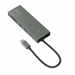 エアリア 【 5RANGERS PD 】SD-CMULTI03-B TypeC接続 多機能マルチアダプター 収納シーンにも１アイディア。コネクタイン！スタイル HDMI USB3.0 SDカードリーダー MicroSDカードリーダー PD対応の画像