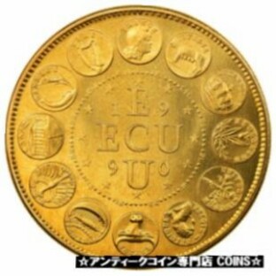 金貨 銀貨 硬貨 シルバー ゴールド アンティークコイン France, Medal, Ecu Europa, Marianne, 1990, Rodier, MS , Gilt Brの画像