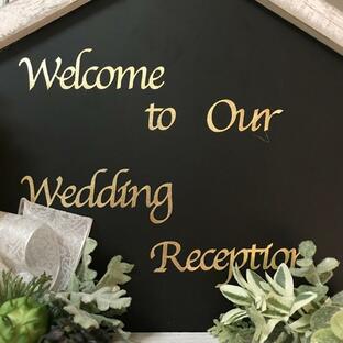 ウェルカムボード用シール 金色 文字 筆記体 1枚「Welcome to Our Wedding Reception」ゴールドの画像