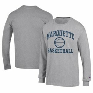 チャンピオン メンズ Tシャツ トップス Marquette Golden Eagles Champion Icon Logo Basketball Jersey Long Sleeve TShirt Grayの画像