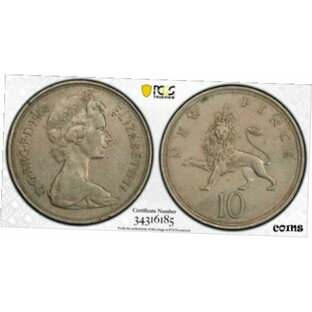 アンティークコイン コイン 金貨 銀貨 Great Britain Mint Error 10p Ten Pence CCW Rotated Dies PCGS AU50の画像