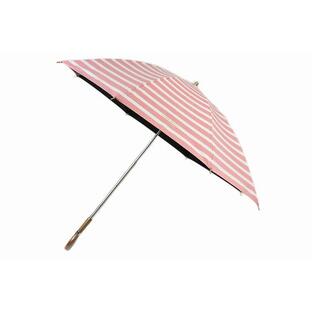 日傘 ケイト スペード ニューヨーク 傘 レディース ブランド プチパラ ボーダー コーラルピンク 47cm 女性 婦人 UV 晴雨兼用の画像