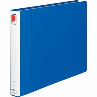 コクヨ ファイル パイプ式ファイル エコツインR(両開き) A3 2穴 300枚収容 青 フ-RT633Bの画像