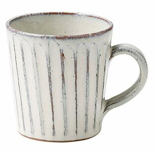 丸伊製陶 信楽焼 へちもん マグカップ コップ 大きめ 白釉彫 容量約330ml おしゃれ コーヒーカップ 陶器 職人手作り 伝統工芸 日本製 3-3333の画像