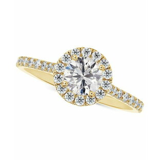 【送料無料】 フォーエバーマーク レディース リング アクセサリー Diamond Halo Pavé Band Engagement Ring (1/2 ct. t.w.) in 14k Gold Yellow Goldの画像