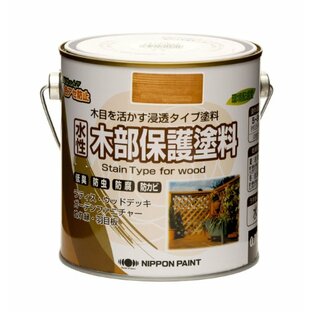 ニッペ ペンキ 塗料 水性木部保護塗料 0.7L ライトオーク 水性 屋外 ステイン 日本製 4976124544149の画像