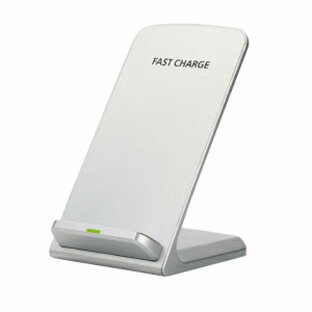【輸入特価アウトレット】QI チー規格 ワイヤレス充電スタンド QI充電台 ホワイトの画像