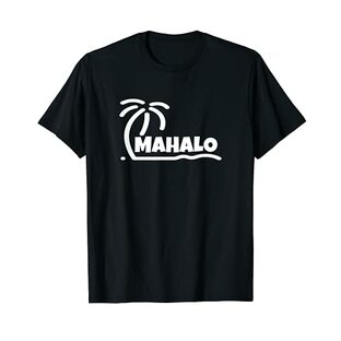 Mahalo サンカーフ ハワイ ヤシの木 ビーチ ホリデーギフト サンサーフ Tシャツの画像