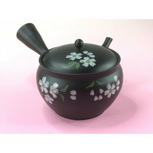 常滑焼急須黒泥煎茶急須 絵付け桜 350ccの画像