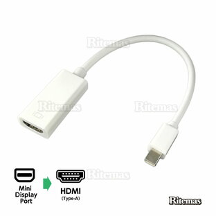 Mini DisplayPort MiniDP HDMI 変換アダプタ コネクタ ミニディスプレイポート 変換 接続 中継 配線 コード ミニディスプレイ ポート Mini Display port HDMIケーブル MiniDisplayportケーブル hdmiケーブル Thunderbolt HDMI変換ケーブル 音声出力サポート dp-hdmiの画像
