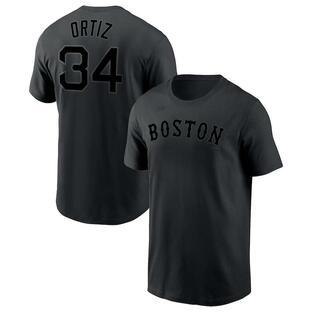 ナイキ メンズ Tシャツ レッドソックス David Ortiz "Boston Red Sox" Nike Name & Number T-Shirt - Blackの画像