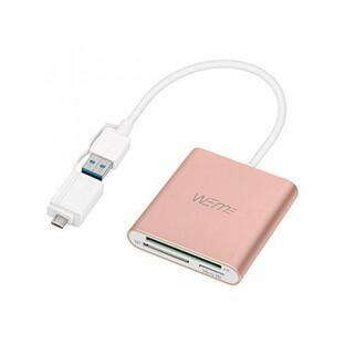 2 in 1 PC WEme SuperSpeed Aluminum USB 3.0 Card Reader for CF TF SD SDHC SDXC MMC Micro SD with OTG Adapter Converter for Android Device, Samsungの画像