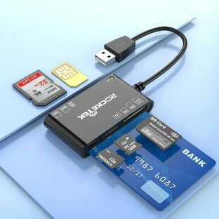 マルチメモリカードリーダー USBスマートカードリーダー SDHC/SDXC/SDカードリーダー&マイクロSDカードアダプタ WINDOWS、LINUX、MAC OS X用SIM、MS、M2、MMC RS&4.0用CACカードリーダー CARDの画像