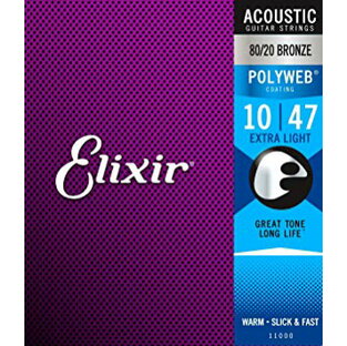Elixir エリクサー アコースティックギター弦 POLYWEB 20ブロンズ Extra Light .010-.047の画像
