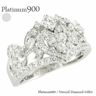 tiara ダイヤモンドリング 0.68ct プラチナ900 ティアラ 冠 王冠 レディース 指輪 プレゼの画像