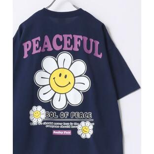 tシャツ Tシャツ レディース 2024SS SMILEY FACE/スマイリーフェイス ワンポイントロゴ刺繍 フロント バックプリント オーバーサイの画像