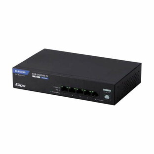 エレコム ELECOM スイッチングハブ LAN ハブ 5ポート レイヤー2 Giga対応 PoE アンマネージ 1000/100/10Mbps EHB-UG2D05-PLの画像