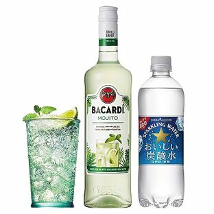 バカルディ クラシックカクテルズモヒート スターターセット (グラス・炭酸水付き)[ リキュール 700ml ]の画像